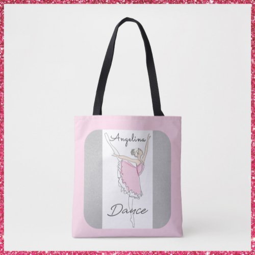 Pretty Dancing Ballerina in Pink Tutu Tote Bag