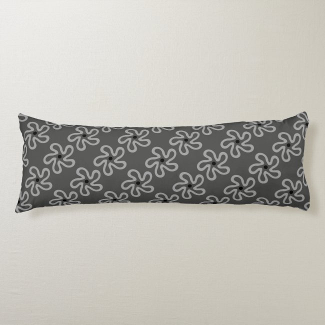 Pretty Dancing Gray Flower Pattern Body Pillow