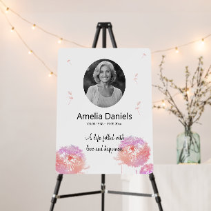 Pretty dandelion Clock In Loving Memory Foam Board
