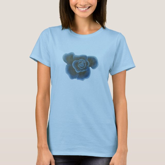 Pretty Dark Blue Rose Painting Tshirts (Front)