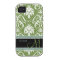 Pretty Dark Olive Green & white damask w/ monogram