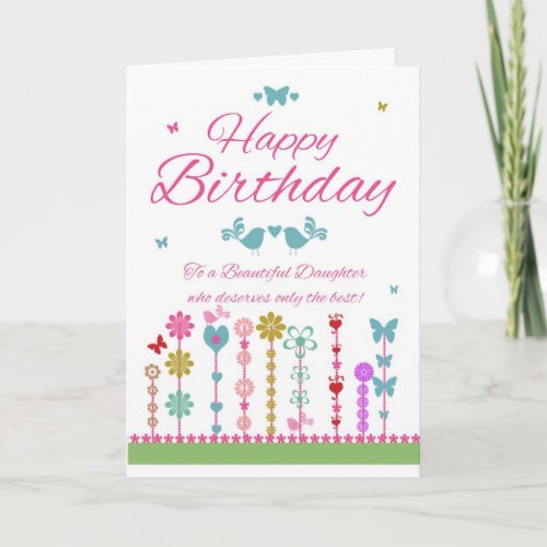 Pretty Daughter Birthday Card With Butterflies
