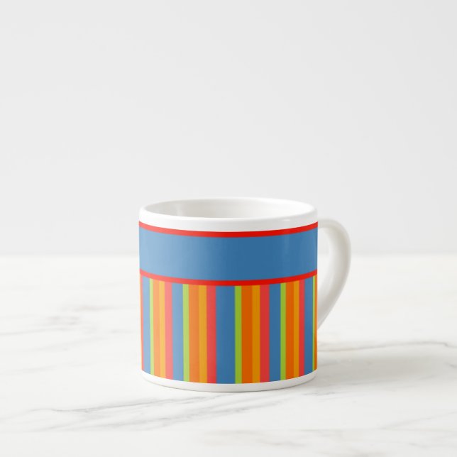 Pretty Deckchair Stripes Espresso Mug (Front Right)