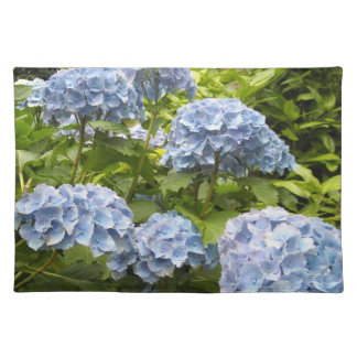 Pretty Deep Blue Hyrangeas Cloth Placemat