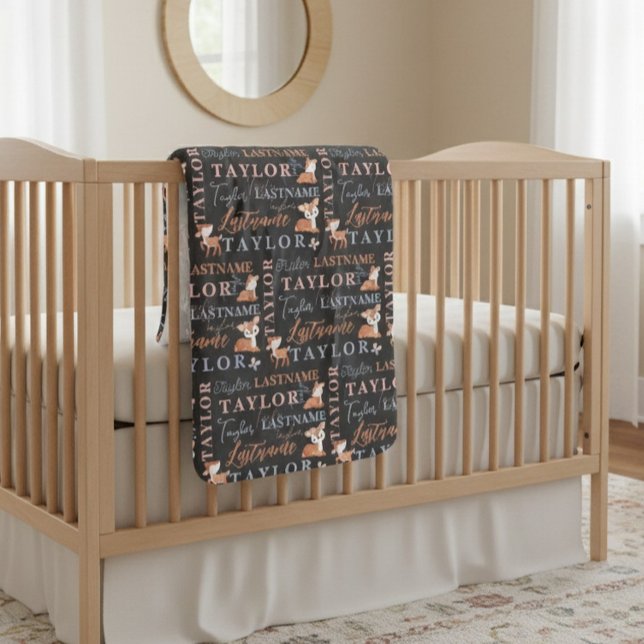 Pretty Deer Woodland Forest Baby Girl's Nursery Blanket (Creator Uploaded)