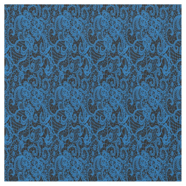Pretty Delicate Blue Lace Fabric (Close Up)