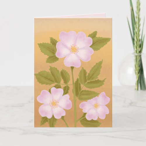 Pretty Delicate Pink Floral Blank Inside Card
