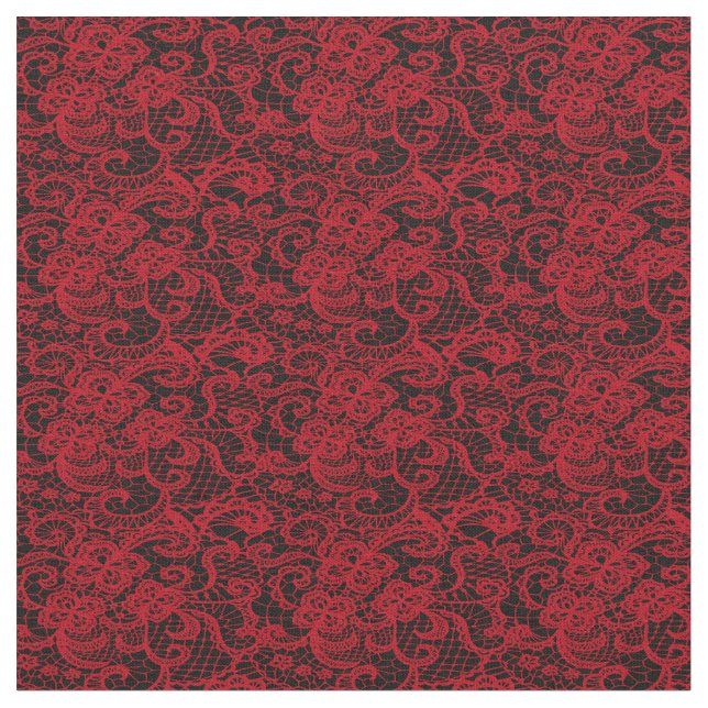 Pretty Delicate Red Lace Fabric (Close Up)