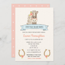 Pretty Derby Horse Baby Shower Invitations Girl