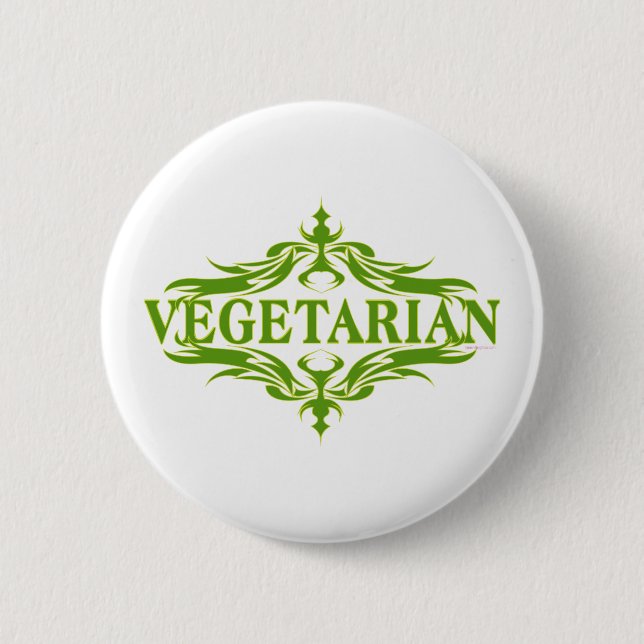 Pretty Design for Vegetarian Button (Front)