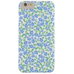 Pretty Ditsy Blue Green White Periwinkle Flowers Barely There iPhone 6 Plus Case