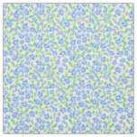Pretty Ditsy Blue Green White Periwinkle Flowers Fabric