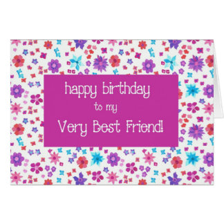 Pretty Ditsy Floral Best Friend Birthday Cards