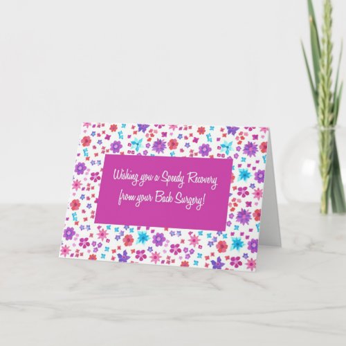 Pretty Ditsy Floral Get Well from Back Surgery Card