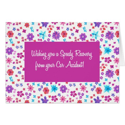 Pretty Ditsy Floral Get Well from Car Accident (Front Horizontal)