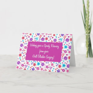 Pretty Ditsy Floral Get Well Gall Bladder Surgery Card