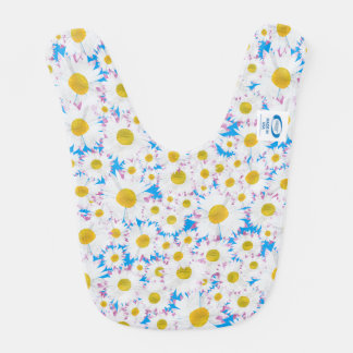 Pretty Ditzy Daisies on Blue Custom Baby Bib