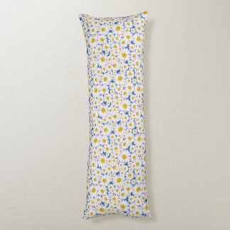 Pretty Ditzy Daisies on Blue Custom Body Pillow