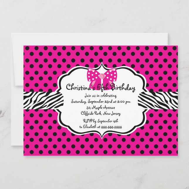 Pretty Diva Birthday Girl Party Invitations (Front)