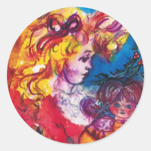 PRETTY DOLL CLASSIC ROUND STICKER