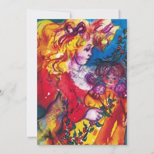 PRETTY DOLL ,red blue white Invitation (Front)