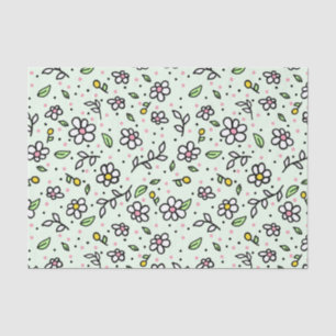 Pretty Doodle Daisy Flowers Cute Girly Pattern Tissue Paper