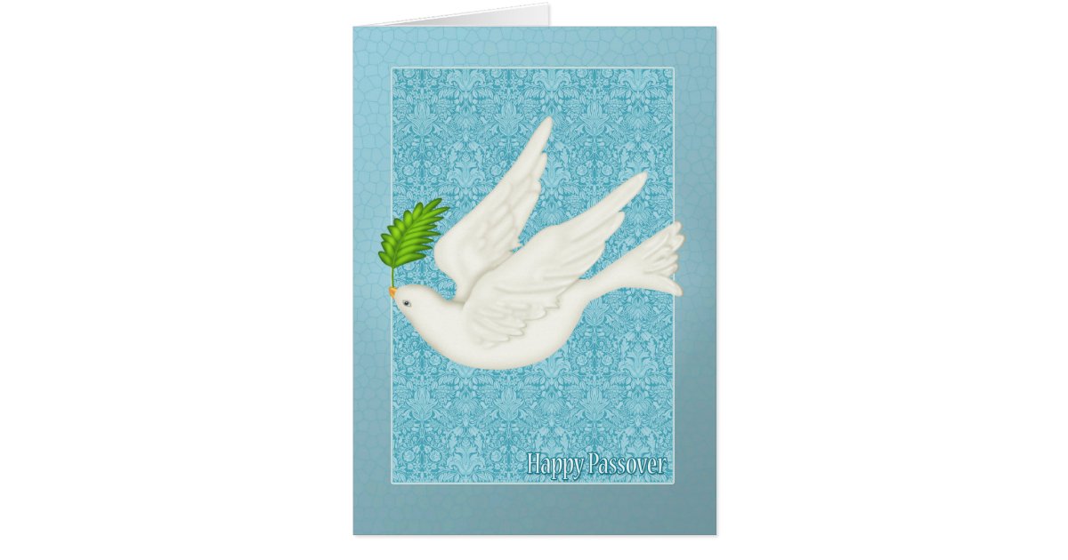 Pretty Dove For Passover With Olive Leaf Card