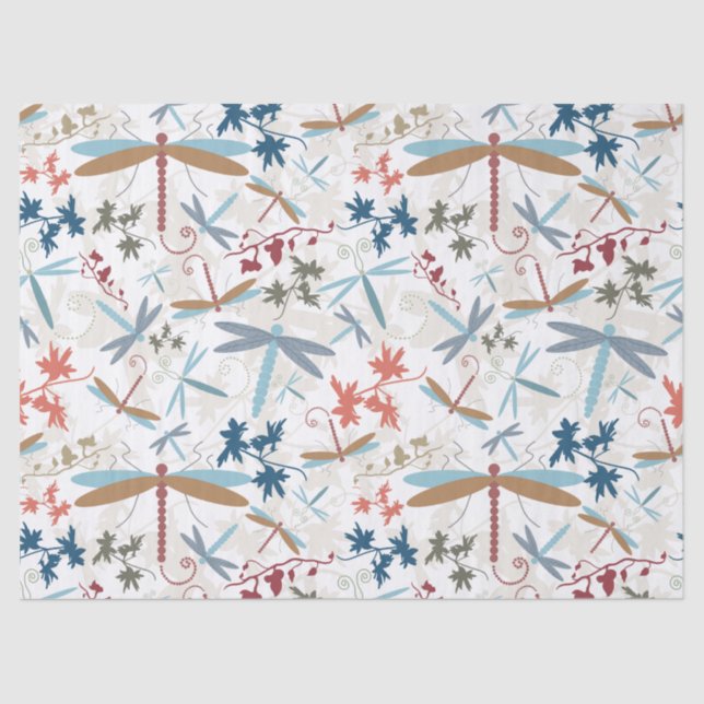 Pretty Dragonflies Pattern Tissue Paper (Front)
