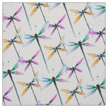 Pretty dragonflies watercolor illustration fabric