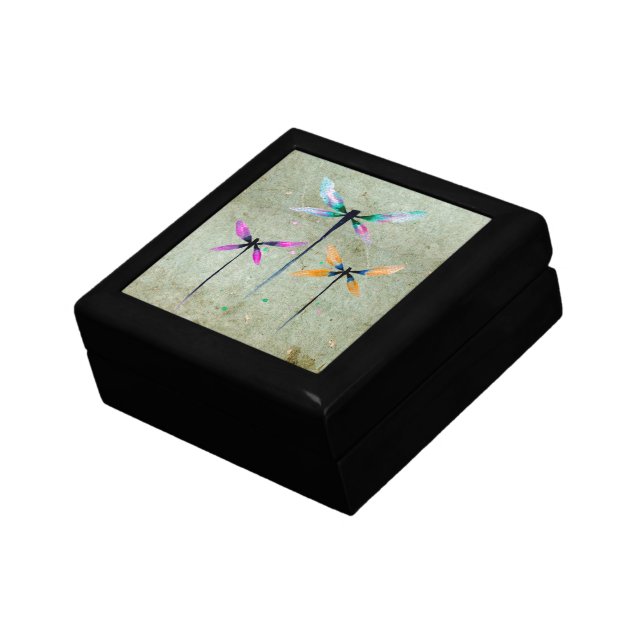 Pretty dragonflies watercolor illustration gift box (Side)