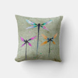 Pretty Dragonflies Watercolor Illustration Throw Pillow at Zazzle