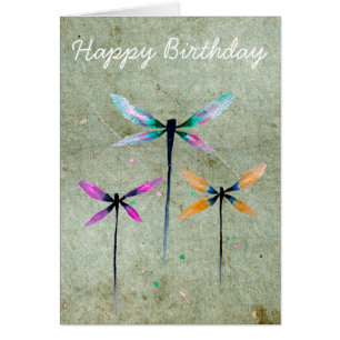 Pretty dragonflies watercolor rustic cards