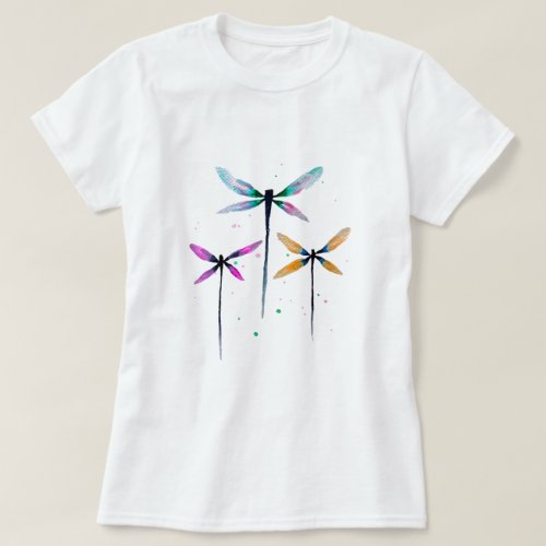 Pretty dragonflies watercolor rustic T_Shirt