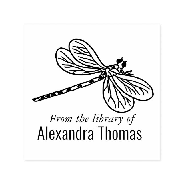 Pretty Dragonfly #3 Library Book Name  Self-inking Stamp (Design)