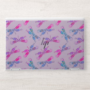 Pretty Dragonfly Purple Blue Two Tone Pattern HP Laptop Skin