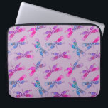 Pretty Dragonfly Purple Blue Two Tone Pattern  Laptop Sleeve<br><div class="desc">Gorgeous dragonfly decorative pattern in shades of pinks,  blues and purples.</div>