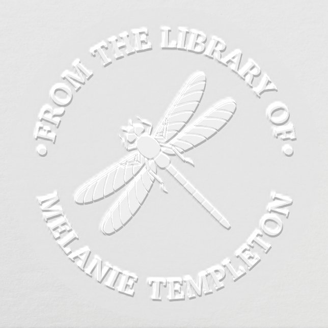 Pretty Dragonfly Silhouette #2 Library Book Name Embosser (Design)