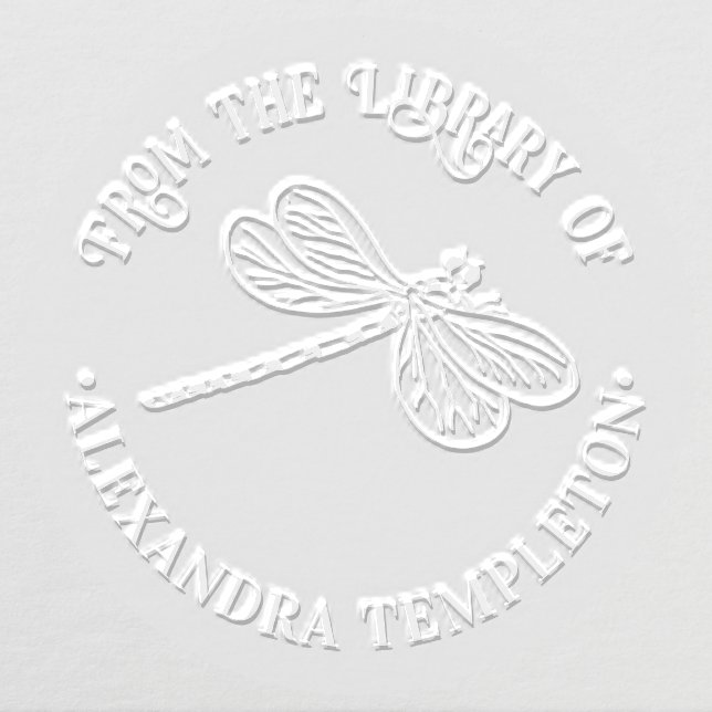 Pretty Dragonfly Silhouette #3 Library Book Name Embosser (Design)