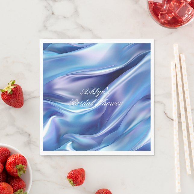 Pretty Dreamy Blue Purple Bridal Shower Napkins (Insitu)