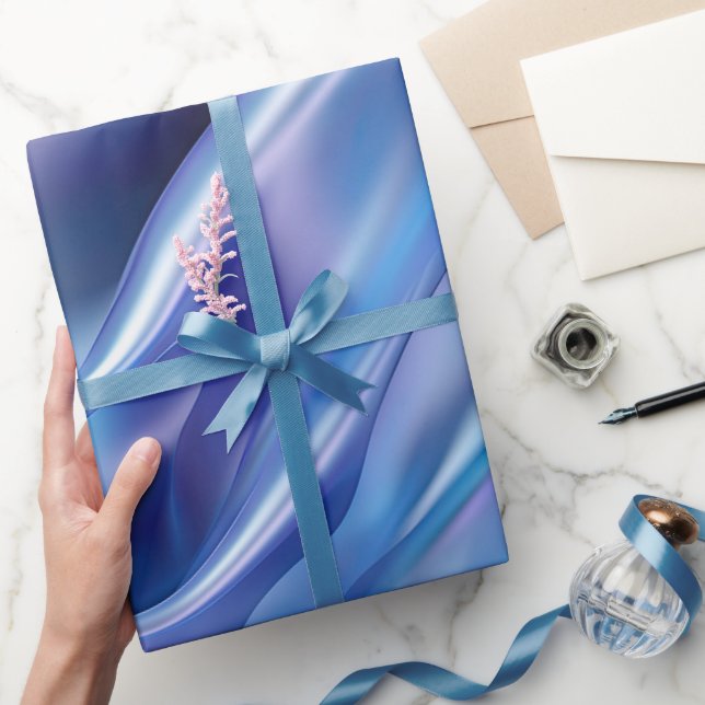 Pretty Dreamy Blue Purple Bridal Shower Wrapping Paper (Gifting)