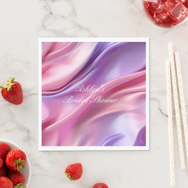 Pretty Dreamy Pink Purple Bridal Shower Napkins (Insitu)