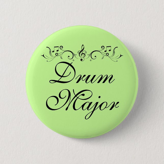 Pretty Drum Major Marching Band Gift Button (Front)