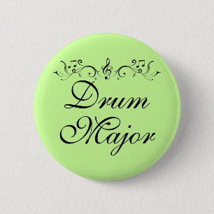 Pretty Drum Major Marching Band Gift Button
