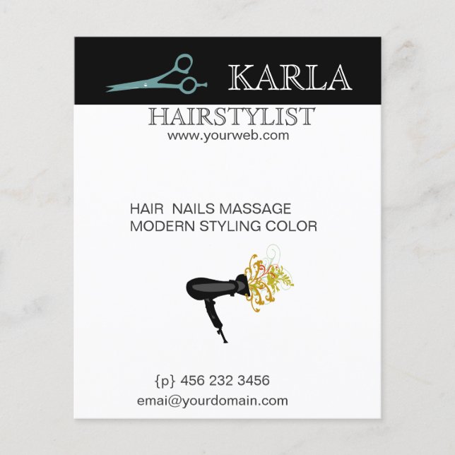 Pretty Dryer Salon Spa Hair Stylist  Style Flyer (Front)