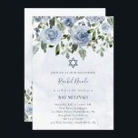Pretty Dusty Blue Watercolor Flowers | Bat Mitzvah Invitation<br><div class="desc">These lovely Bat Mitzvah invitations feature a pretty bouquet of dusty blue watercolor flowers,  a stylish blue watercolor wash,  and a matching blue Star of David. A beautiful floral look.</div>