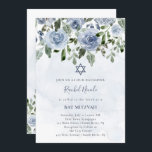 Pretty Dusty Blue Watercolor Flowers | Bat Mitzvah Invitation<br><div class="desc">These lovely Bat Mitzvah invitations feature a pretty bouquet of dusty blue watercolor flowers,  a stylish blue watercolor wash,  and a matching blue Star of David. A beautiful floral look.</div>