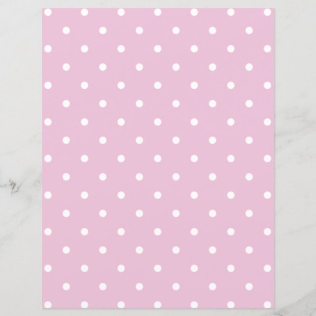 Pretty Dusty Pink Polka Dots Scrapbook Paper (Front)