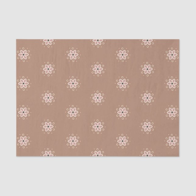 Pretty dusty rose daisies tissue paper (Front)