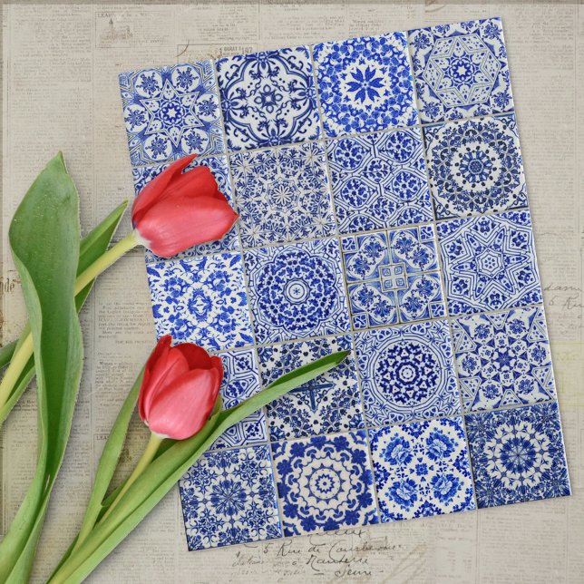 Pretty Dutch Tiles - Raised Look Blue and White Ji Jigsaw Puzzle (Creator Uploaded)