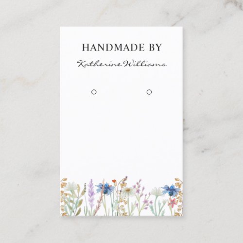 Pretty Earring Display   Wildflower Floral Business Card